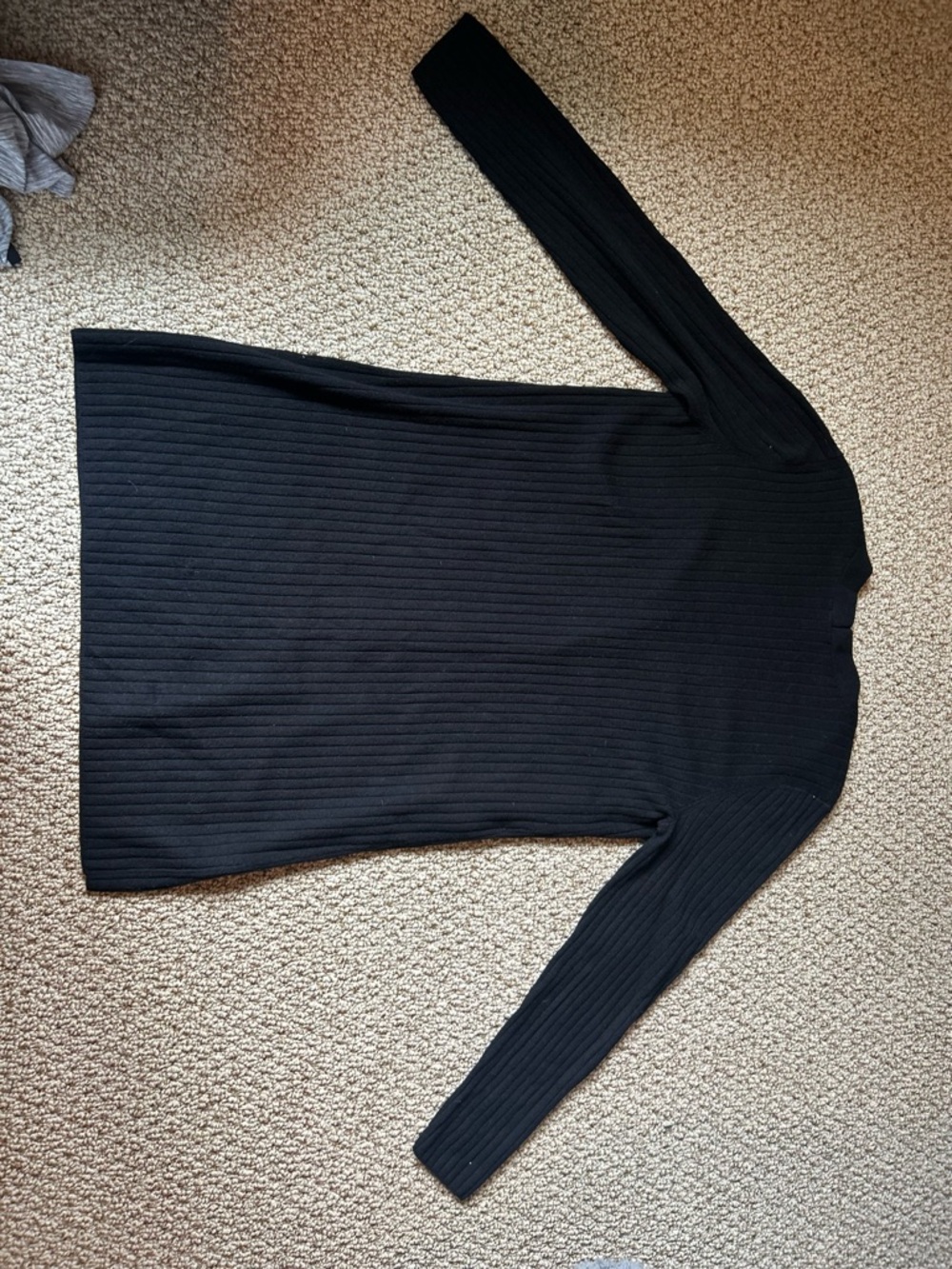 Talbots Black Ribbed Button-Front Long Cardigan - Picture 2 of 4